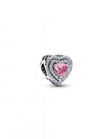 Charm Pandora Corazón Nivelado Rosa Brillante 799218C03