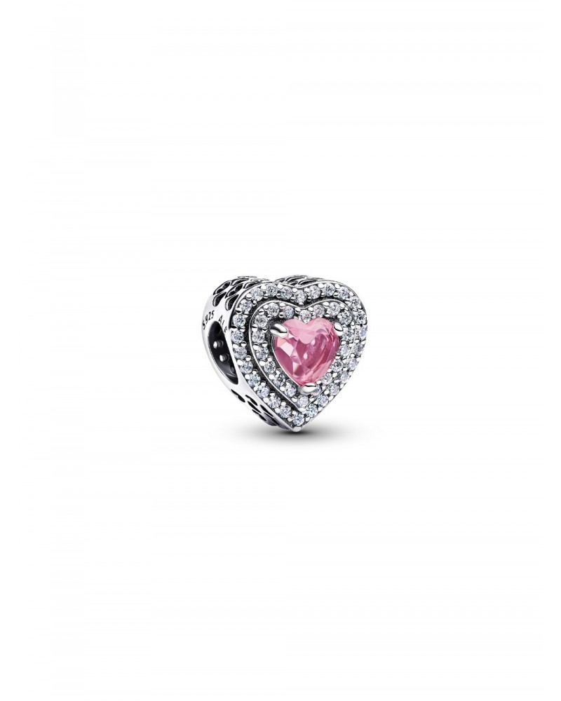 Charm Pandora Corazón Nivelado Rosa Brillante 799218C03