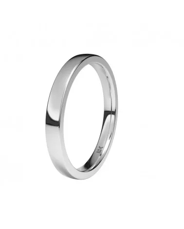 Alianza de boda oro blanco 18k 2,5 mm media caña