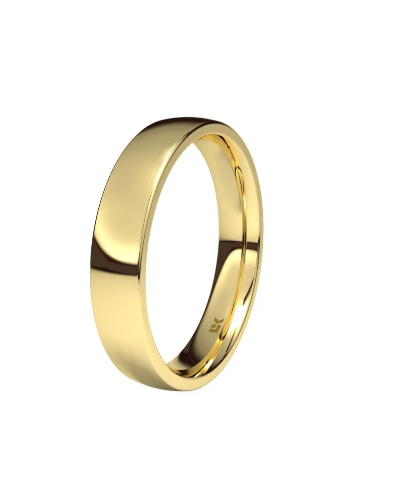 Alianza de boda oro amarillo 18k 4 mm media caña gruesa