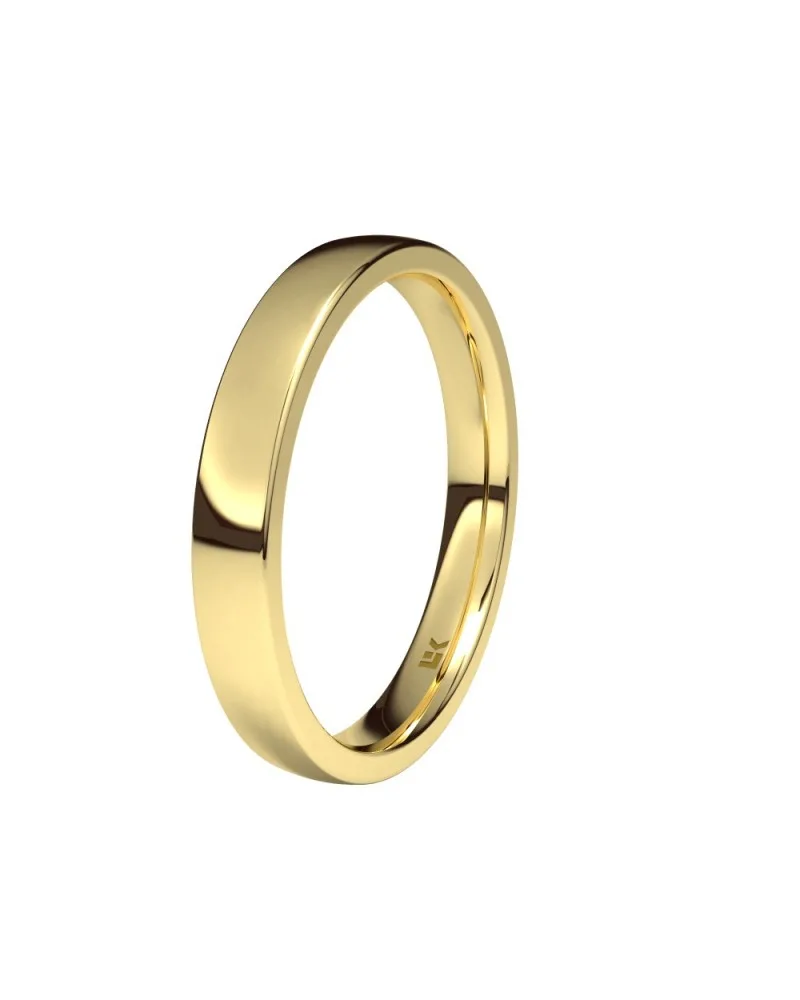 Alianza de boda oro amarillo 18k 3 mm media caña extragruesa