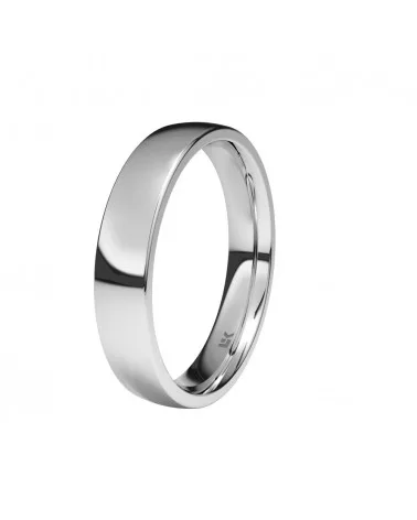 Alianza de boda oro blanco 18k 4 mm media caña
