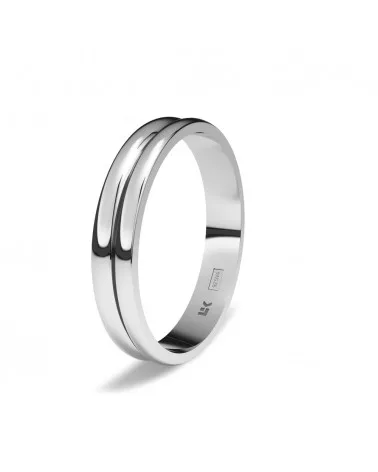 Alianza de boda plata 925 3,5 mm línea de horizonte