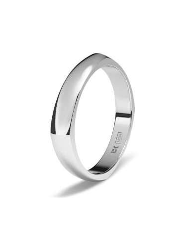 Alianza de boda plata 925 3,5 mm poligonal cuatro caras