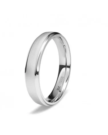 Alianza de boda plata 925 4 mm redondeada satinada y brillo