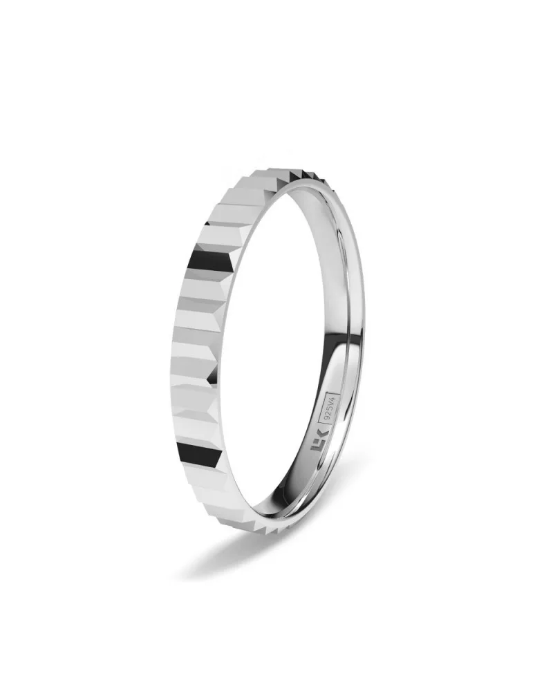 Alianza de boda plata 925 2,5 mm con cortes geométricos