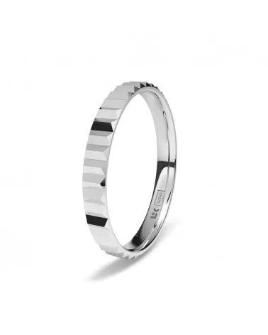 Alianza de boda plata 925 2,5 mm con cortes geométricos