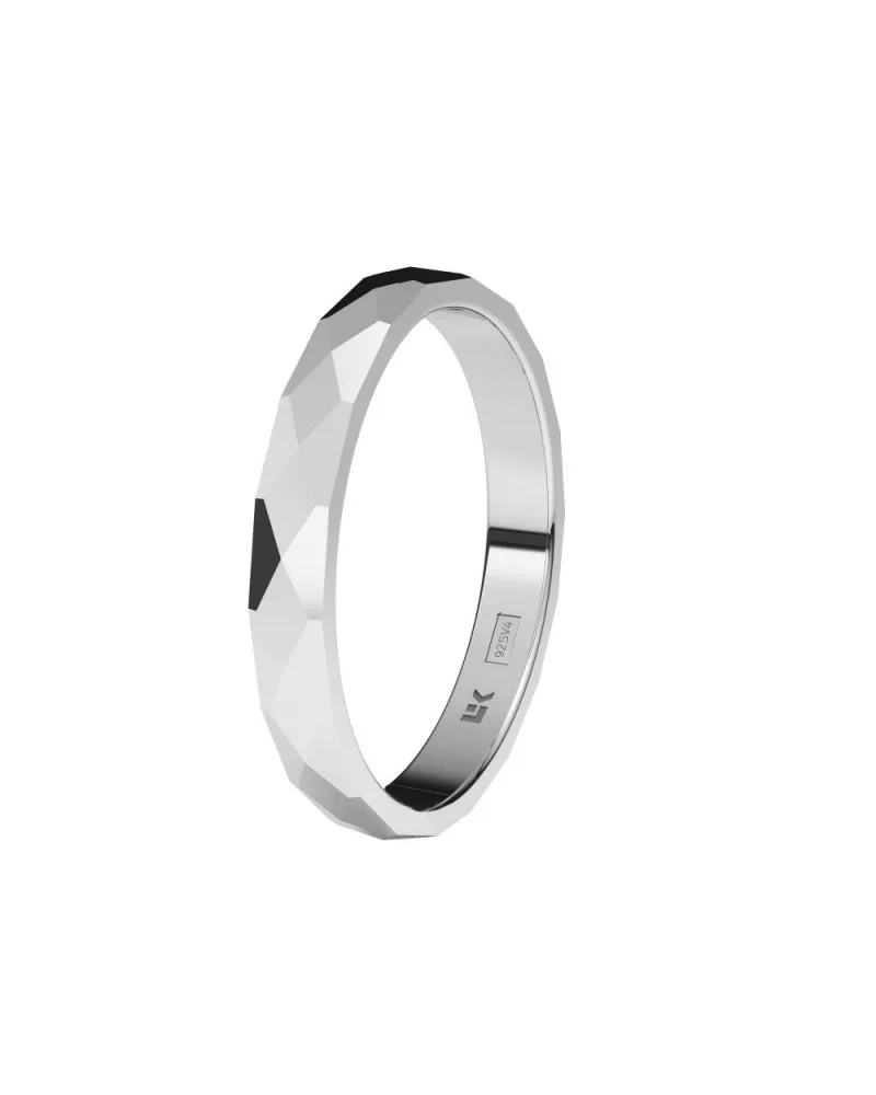 Alianza de boda plata 925 2,5 mm facetada