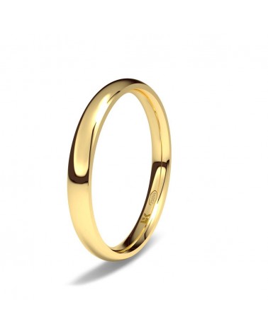 Alianza de boda oro amarillo 18k 2,5 mm almendrada ligera