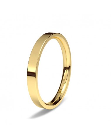Alianza de boda oro amarillo 18k 2,5 mm forma D ligera