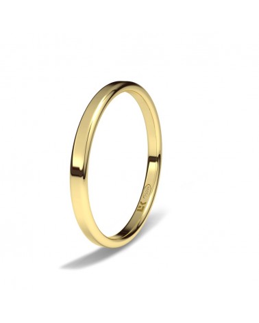 Alianza de boda oro amarillo 18k 2 mm fina y sencilla