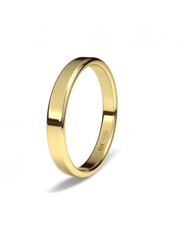 Alianza de boda oro amarillo 18k 3 mm oval rectangular