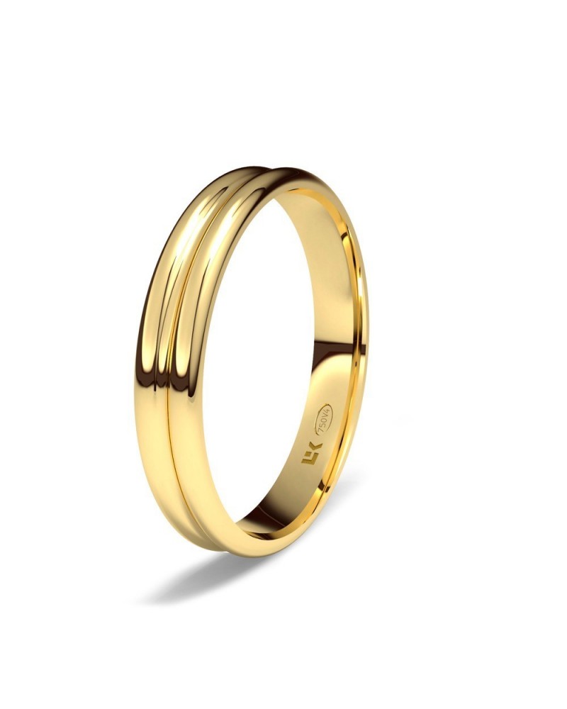 Alianza de boda oro amarillo 18k 3,5 mm gallonada