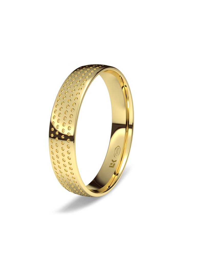 Alianza de boda oro amarillo 18k 4 mm con lunares Lola