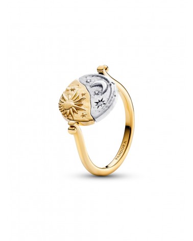 Anillo Pandora Medallón Reversible Sol y Luna 164810C01