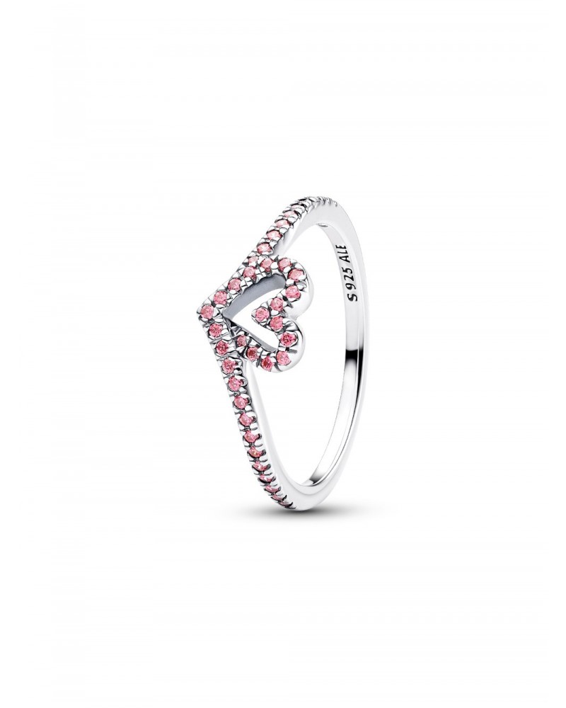 Anillo Pandora Corazón Rosa Deseo Clásico Brillante 199302C02