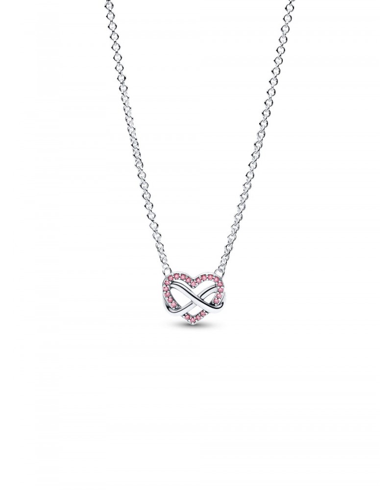 Collar Pandora Corazón Infinito Rosa Brillante 392666C02