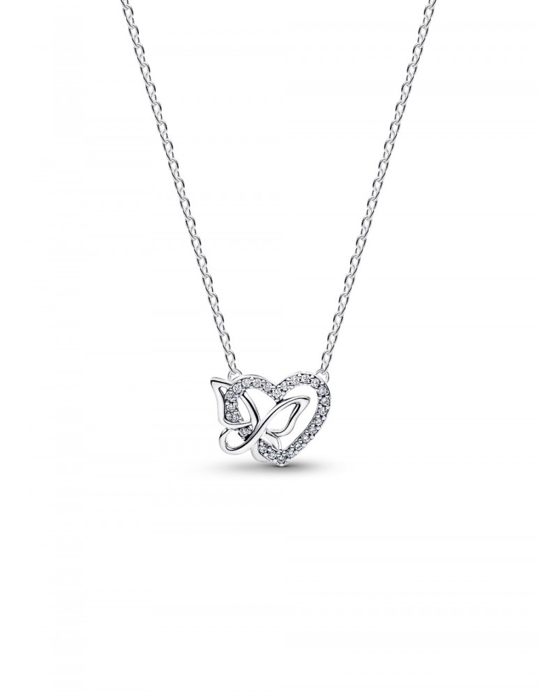 Collar Pandora Corazón y Mariposa Entrelazados 394477C01