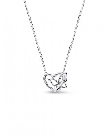 Collar Pandora Corazón y Mariposa Entrelazados 394477C01 - foto 3
