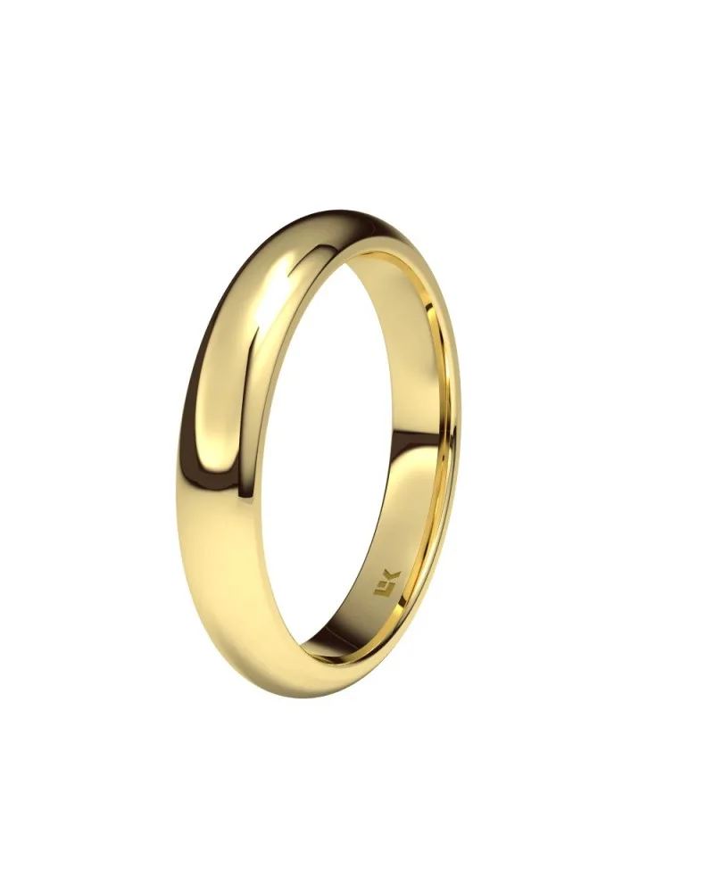 Alianza de boda oro amarillo 18k 3,5 mm media caña interior plano