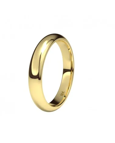 Alianza de boda oro amarillo 18k 3,5 mm media caña interior plano