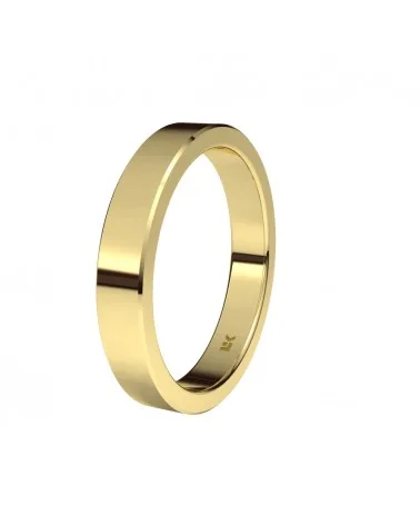 Alianza de boda oro amarillo 18k 3,5 mm rectangular