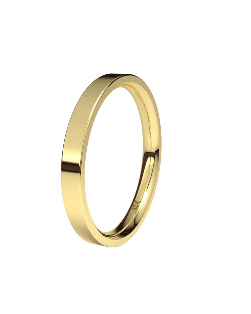 Alianza de boda oro amarillo 18k 2,5 mm plana confort