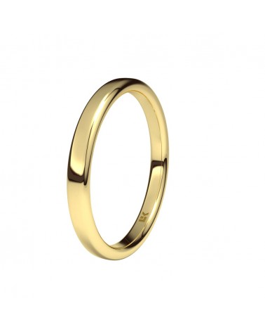 Alianza de boda oro amarillo 18k 2,5 mm ovalada