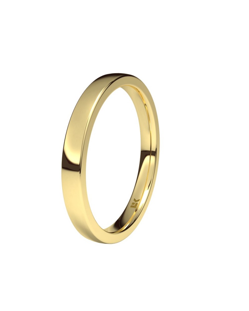 Alianza de boda oro amarillo 9k 2,5 mm media caña ligera