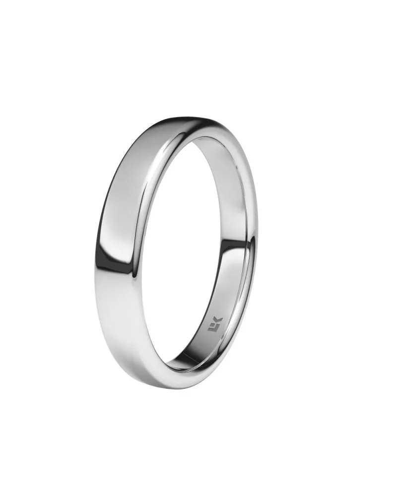 Alianza de boda oro blanco 18k 3,5 mm ovalada