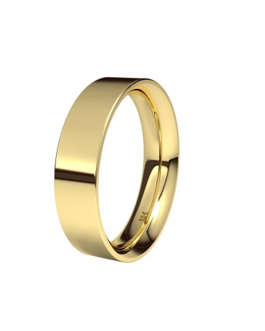 Alianza de boda oro amarillo 9k 5 mm plana confort