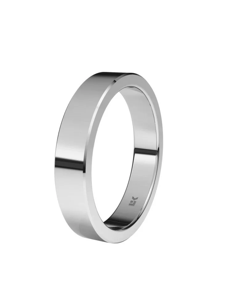 Alianza de boda plata 925 4 mm rectangular