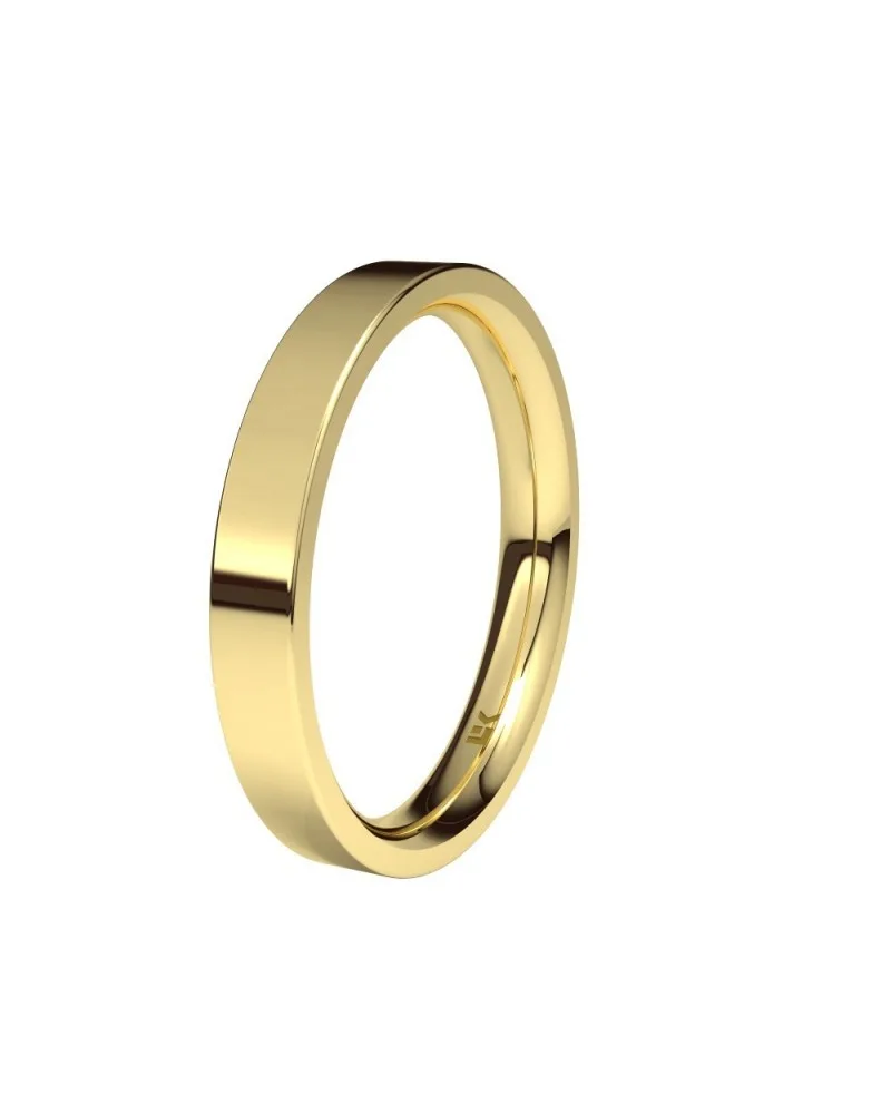 Alianza de boda oro amarillo 9k 3 mm plana confort