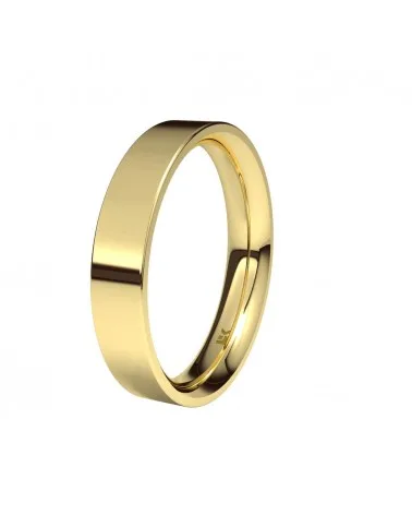 Alianza de boda oro amarillo 9k 4 mm plana confort