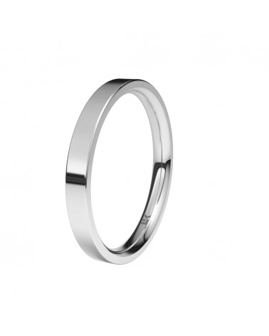 Alianza de boda oro blanco 9k 2,5 mm plana confort