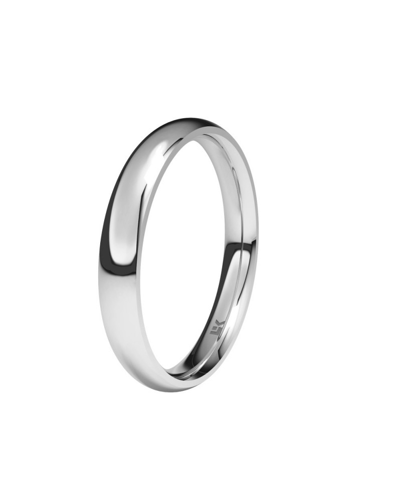 Alianza de boda oro blanco 9k 3 mm almendra