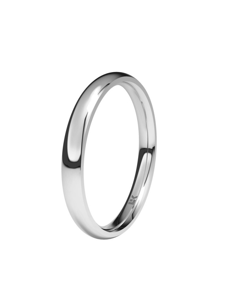 Alianza de boda oro blanco 9k 2,5 mm almendra