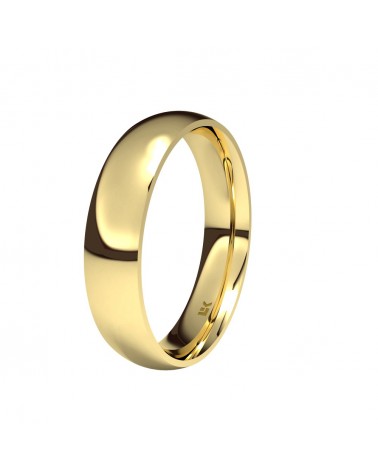 Alianza de boda oro amarillo 9k 4,5 mm almendra
