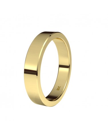 Alianza de boda oro amarillo 9k 4 mm rectangular