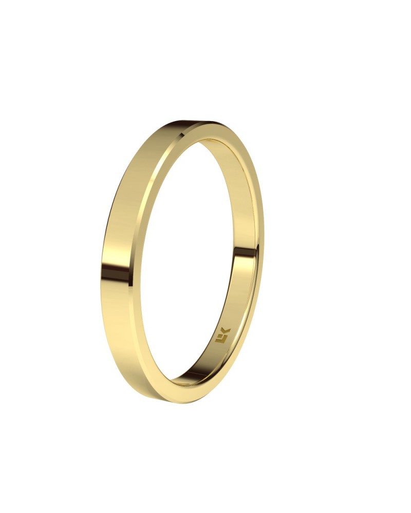 Alianza de boda oro amarillo 9k 2,5 mm rectangular