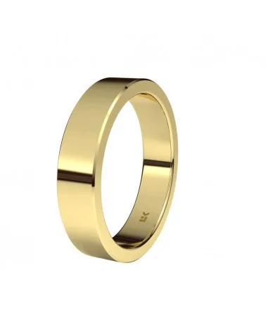 Alianza de boda oro amarillo 9k 4,5 mm rectangular