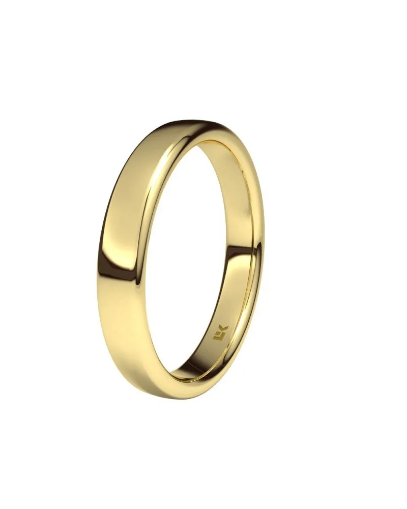 Alianza de boda oro amarillo 9k 3,5 mm ovalada