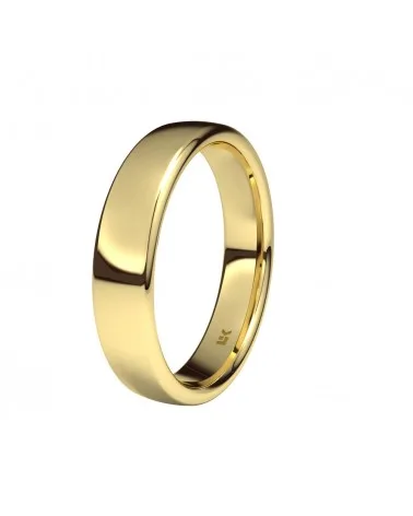 Alianza de boda oro amarillo 9k 4,5 mm ovalada