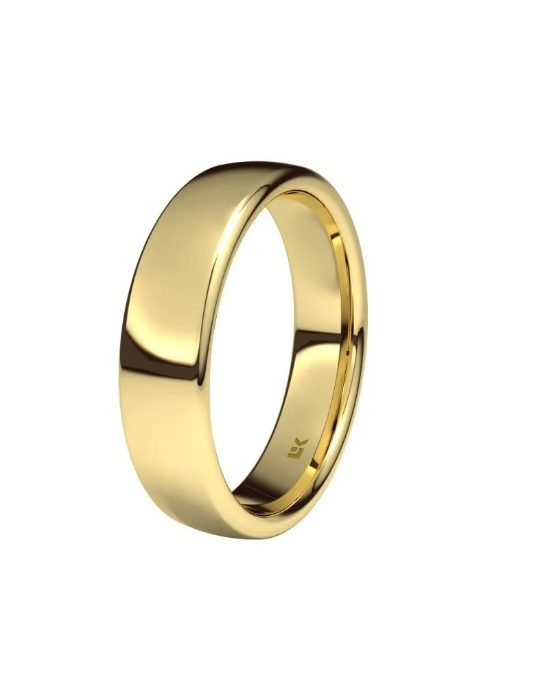 Alianza de boda oro amarillo 9k 5 mm ovalada