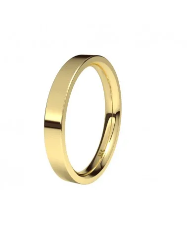 Alianza de boda oro amarillo 18k 3 mm plana confort