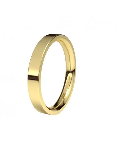 Alianza de boda oro amarillo 18k 3 mm plana confort