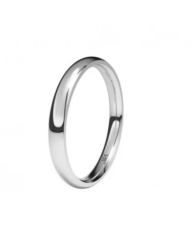 Alianza de boda oro blanco 18k 2,5 mm almendra