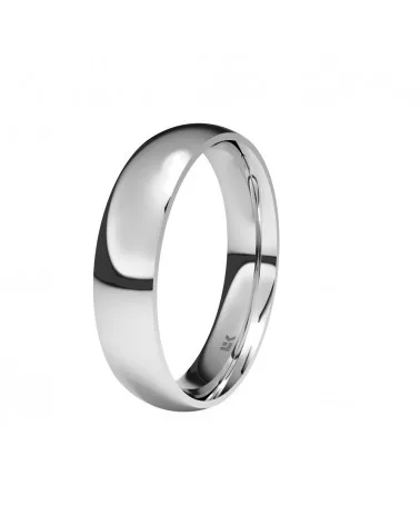 Alianza de boda oro blanco 18k 4,5 mm almendra