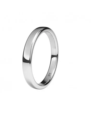 Alianza de boda oro blanco 18k 3 mm ovalada
