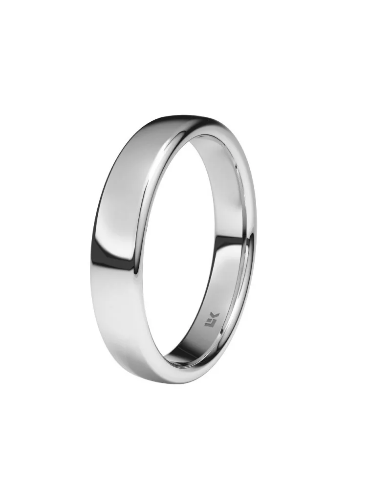 Alianza de boda oro blanco 18k 4 mm ovalada